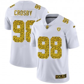 Las Vegas Raiders Tröjor Maxx Crosby 98 Nike Flocked Leopard Print Vit - Herr
